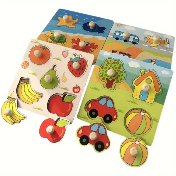 Early Learning 3D Wooden Fruit Puzzle Board